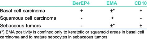 Basal Cell Carcinoma Vs Squamous Cell Carcinoma And Sebaceous Tumors Download Scientific Diagram