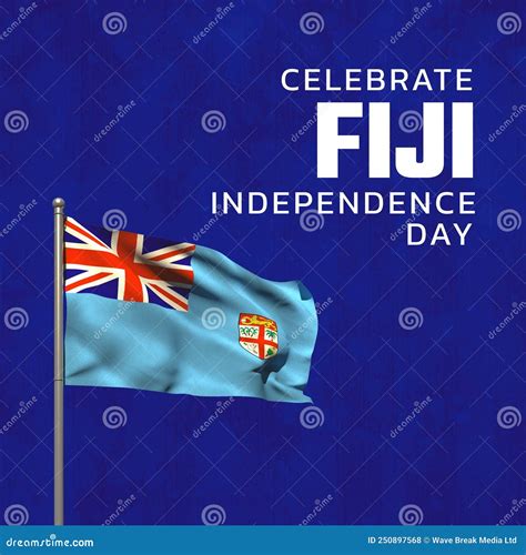 Illustration Of Celebrate Fiji Independence Day Text And Fiji National