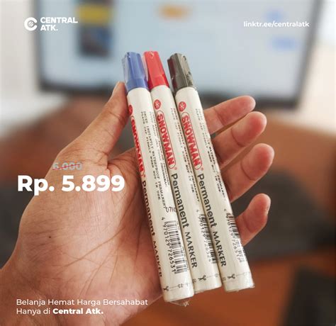 Central Atk Spidol Snowman Permanent Marker G Permanen Warna Murah