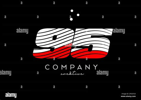 number logo  red white lines  dots corporate creative