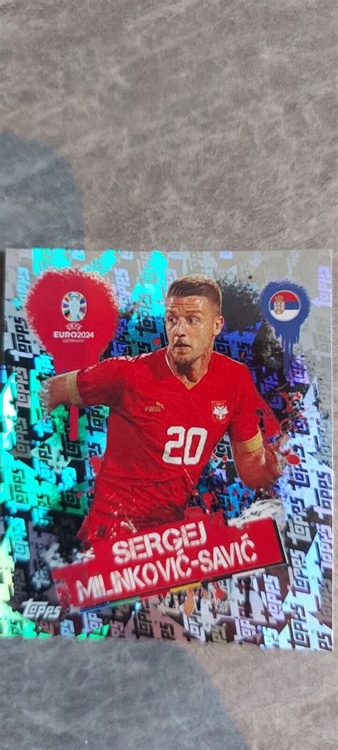 Topps Euro Sticker Rare Sergej Milinkovic Savic Topps Parallel