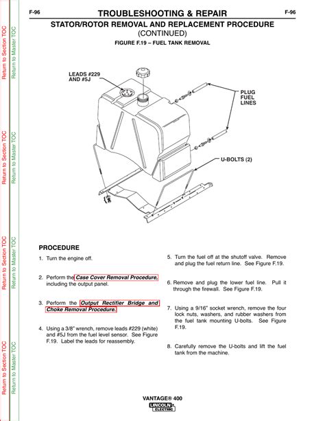 Troubleshooting And Repair Lincoln Electric Vantage 400 User Manual