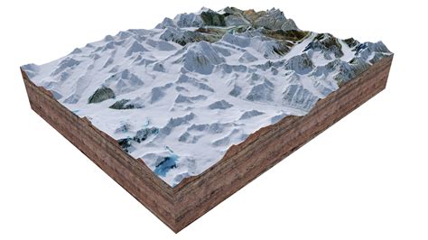 Mamostong Kangri India Terrain 3D Model by 3dstudio