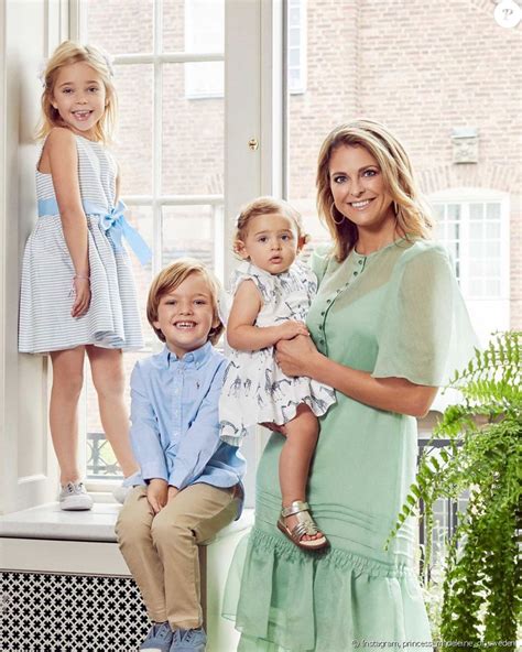 La princesse Madeleine de Suède et ses trois enfants Leonore Nicolas