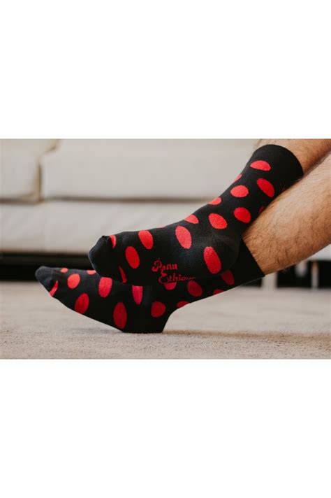 Chaussettes Pois Rouge Peau Ethique En Coton Biologique