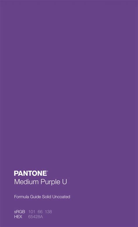 Pantones Medium Purple U Formula Guide