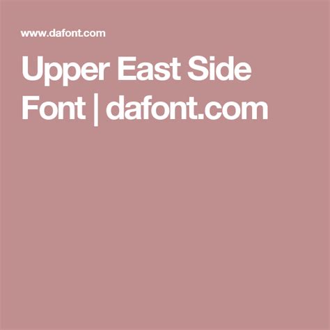 Upper East Side Font