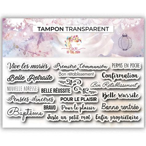 Tampons Transparents Carterie Pcs Scrapmalin