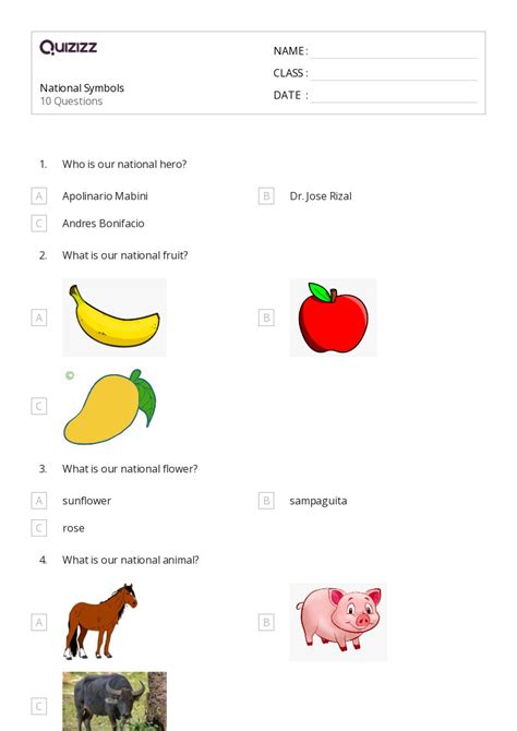 National Symbols Worksheets On Quizizz Free Printable