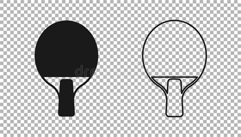 Raqueta Negra Para Jugar Al Ping Pong Icono Aislado En Fondo