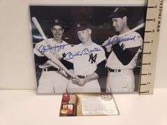 Autographed Print Of Joe Dimaggio Mickey Mantle Ted Williams W Coa