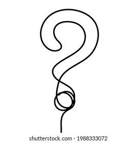 Abstract Question Mark Continuous Lines Drawing Stock Vector Royalty