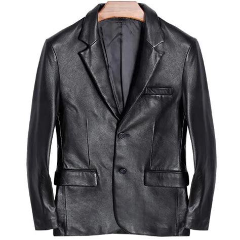 Chaqueta De Cuero Para Hombre Traje De Motocicleta Natural Piel