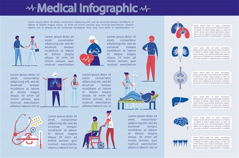 Examen Médico Y Cuidado De La Salud Infografía Vector Premium