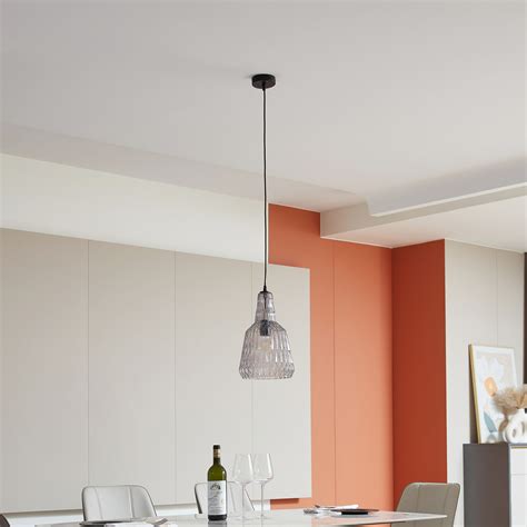 Lindby Pendant Light Belarion Grey Bulb Glass Cm Lights Ie