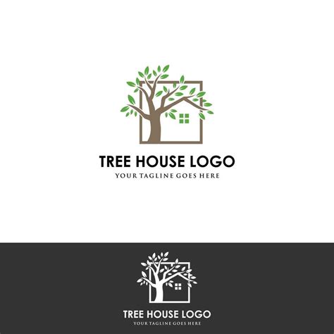 Tree house logo design - vector 5553080 Vector Art at Vecteezy