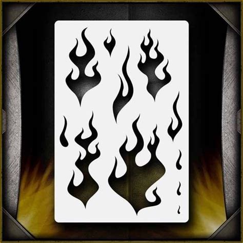 Flames Airbrush Stencil Template Airsick Free Stencils Stencil