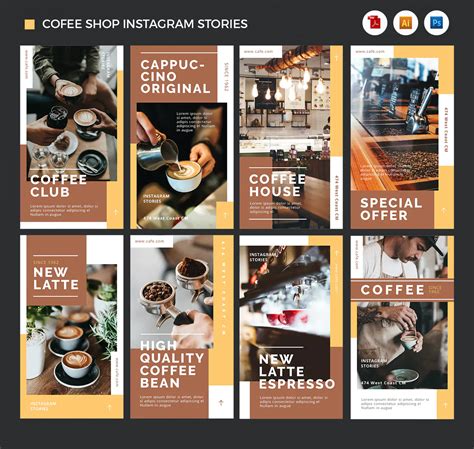 Coffee Shop Instagram Story Templates Ksioks