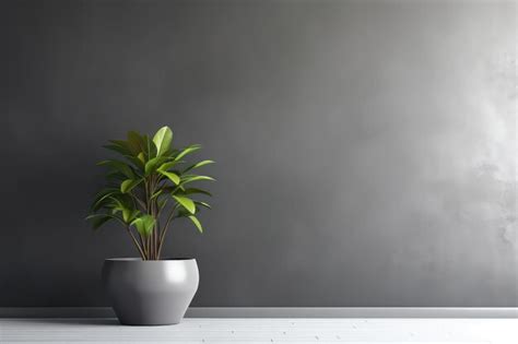 Premium Ai Image Interior Background Of Empty Room With Dark Gray Stucco