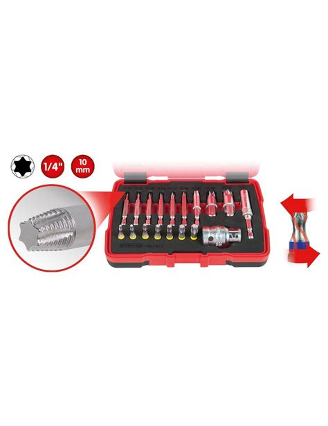 150 7015 Coffret d embouts d extraction pour vis TORX 18 pièces