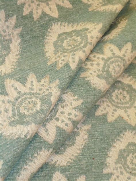 Chenille Upholstery Fabric Blossom Color Mist Chenille Accented Floral