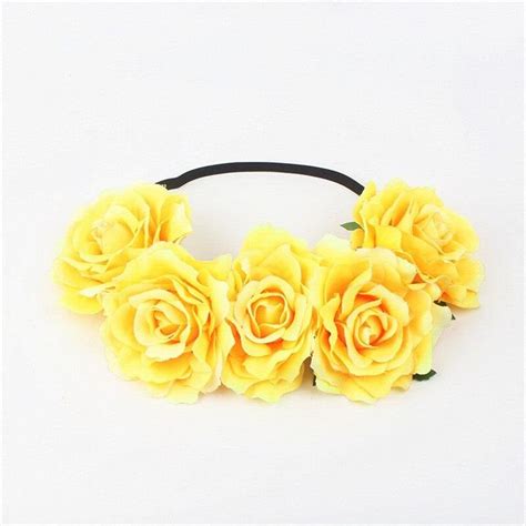 Maxi couronne de roses jaunes Reine Moderne Serre Tête et Headband