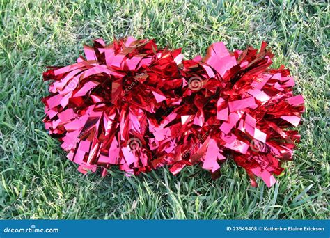 Red Pom Poms Stock Photo Image Of Sport Root Team 23549408