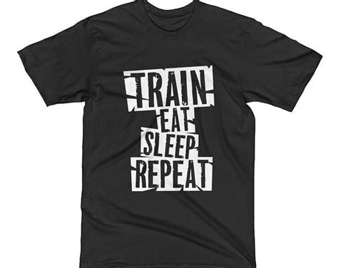 Train Eat Sleep Repeat T Shirt Mens Workout Gym Shirt Gym T Shirt