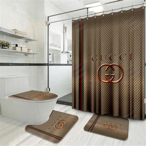 Luxury Gold Logo Gucci Shower Curtain My Luxurious Home