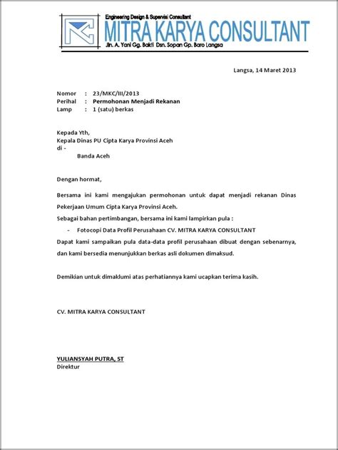 Contoh Surat Permohonan Rekanan Surat Permohonan Desain Contoh Surat Wg8gwda82a