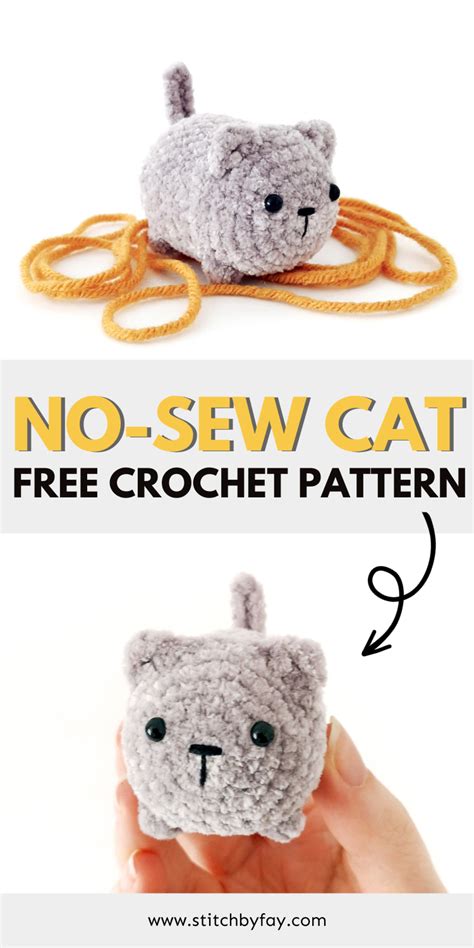 No Sew Crochet Amigurumi Cat Free Pattern Crochet Projects Crochet