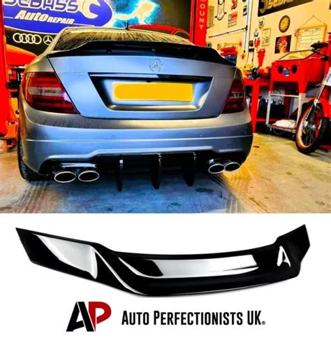 Mercedes C Class Coupe W Rear Gloss Black Ducktail Boot Spoiler Wing