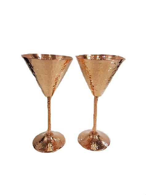 Sarvsiddhi Hammered Goblet Design Copper Glass Barware Gift Item Set