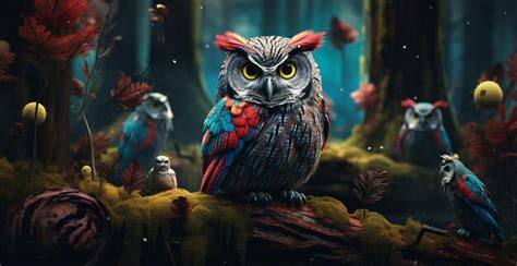 Premium Photo | Colorful Owl in Forest Habitat