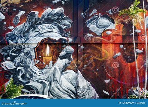 Wynwood Walls Miami Graffiti. Editorial Stock Image - Image of building, miami: 126489329