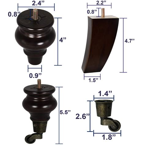 Aoryvic Wood Sofa Legs Inch Turned Furniture Legs Set Of For Couch