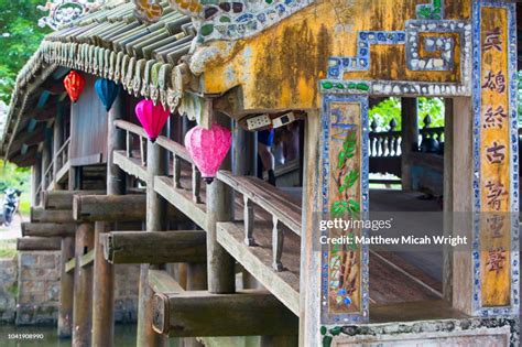 June 2017 Hue Vietnam The Thanh Toan Bridge Is A Wooden Bridge 8 Km