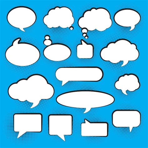 Premium Vector Set Comic Style Speech Bubbles