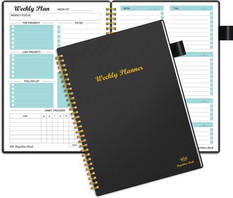 Weekly Planner Undated Weekly Goals Schedule Planner With Spiral