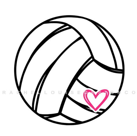 Volleyball Heart Svg Dxf Eps File For Cricut Sillhouette Etsy