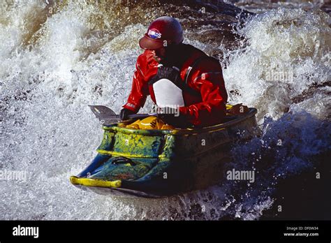 Whitewater Canoe Stock Photo 60870632 Alamy