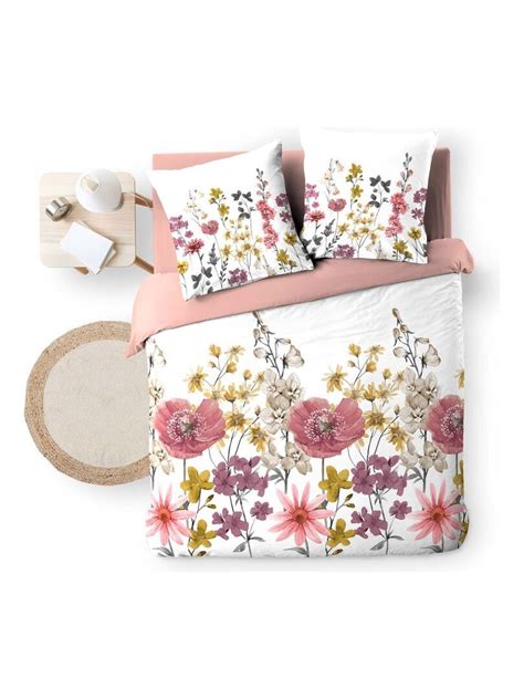 Housse De Couette Gaze De Coton Fleur De Rosine Blanc Kiabi