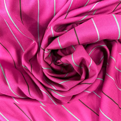 pink rayon stripe loom fabrics