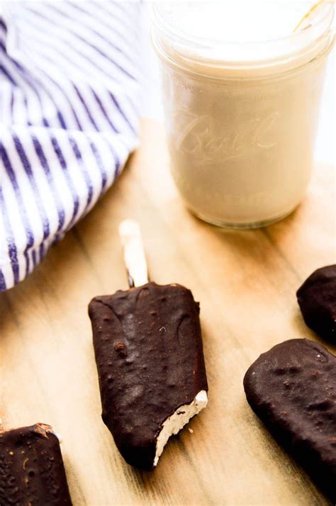 Five Ingredient Chocolate Covered Ice Cream Bars Vegan Paleo Gluten