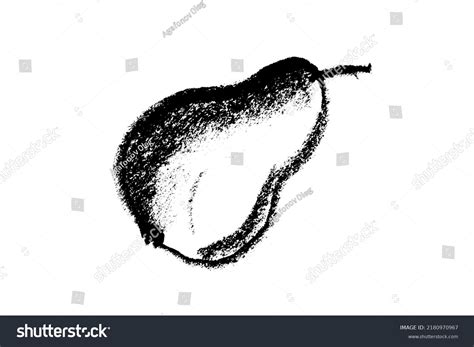 Pear Drawing Isolated Back Hand Drawn Fruit Royalty Free Stock