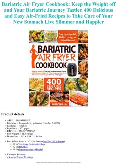 Pdf Book Bariatric Air Fryer Cookbook Keep The Weight Off And Your