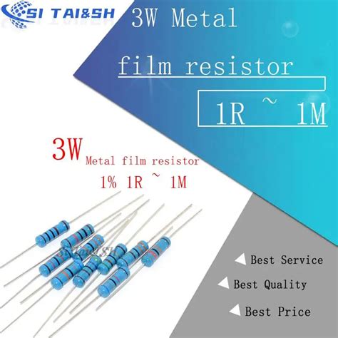 Resistor De Pel Cula Met Lica 10 Piezas 3W 1 1R 1M 1R 4 7R 10R