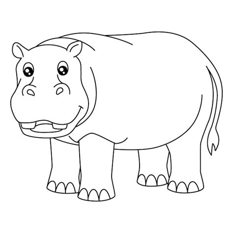 Un Coloriage Mignon Et Amusant D Un Hippopotame Fournit Des Heures De