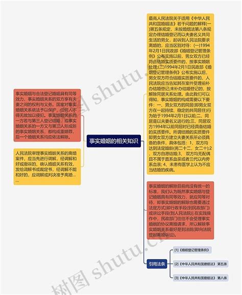 事实婚姻的相关知识思维导图编号p6089886 Treemind树图