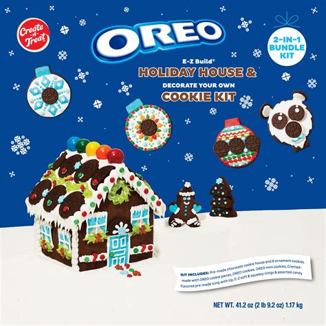 Create A Treat Oreo Holiday Chocolate House And Cookie Decorating Kit 8ct 412oz